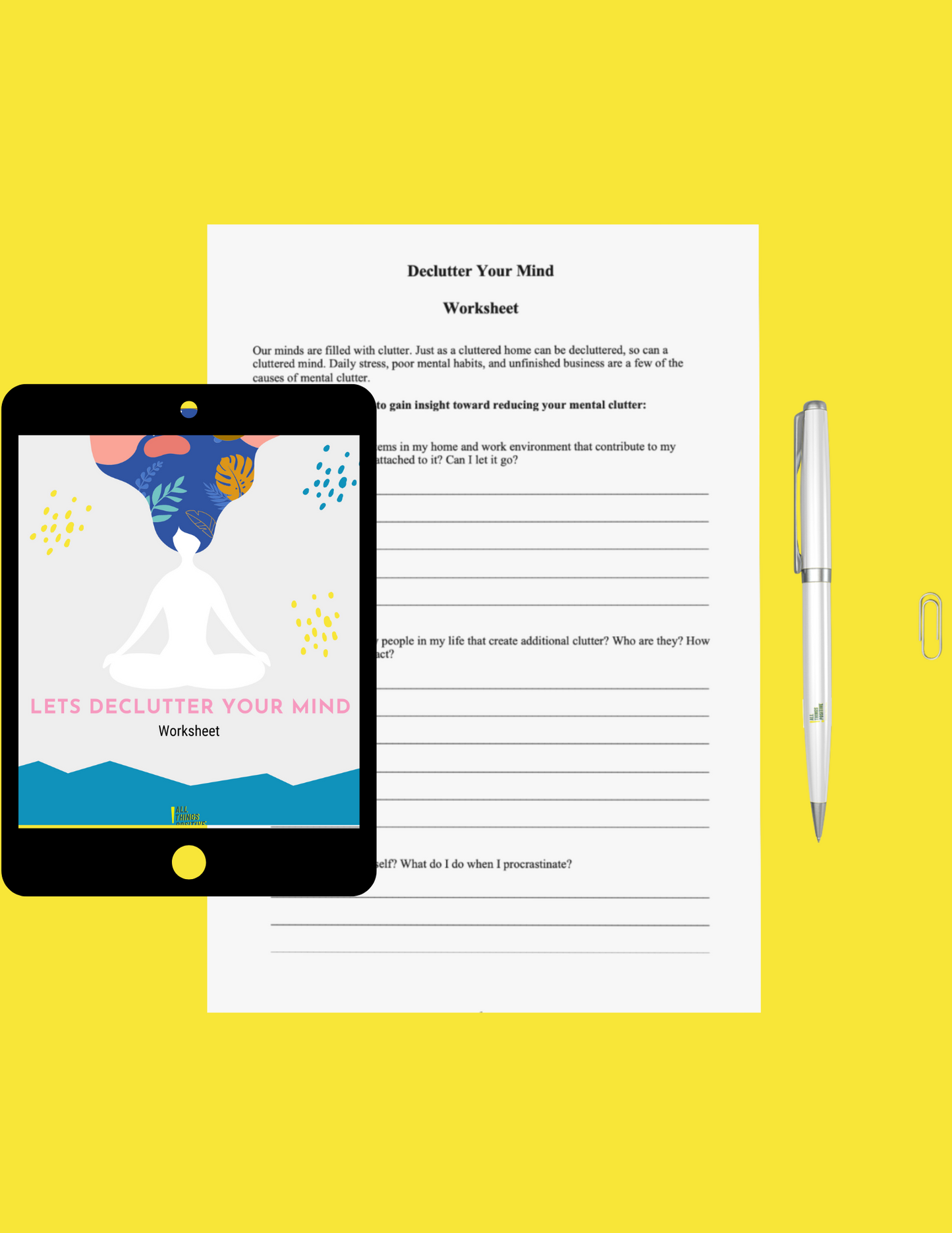LETS DECLUTTER YOUR MIND WORKSHEET